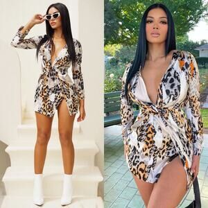 Fashion Nova | Dresses | Fashion Nova Long Sleeve Metallic Mini Dress Size  2x | Poshmark